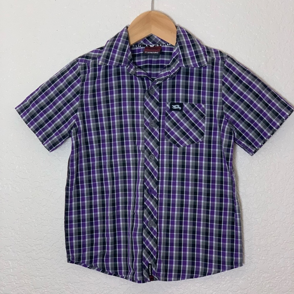 Tony Hawk | Plaid button down casual short sleeve shirt size 4